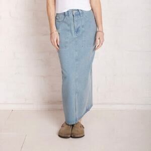 Ragged Jeans NWT Light Wash Carpenter Maxi Skirt Size Small